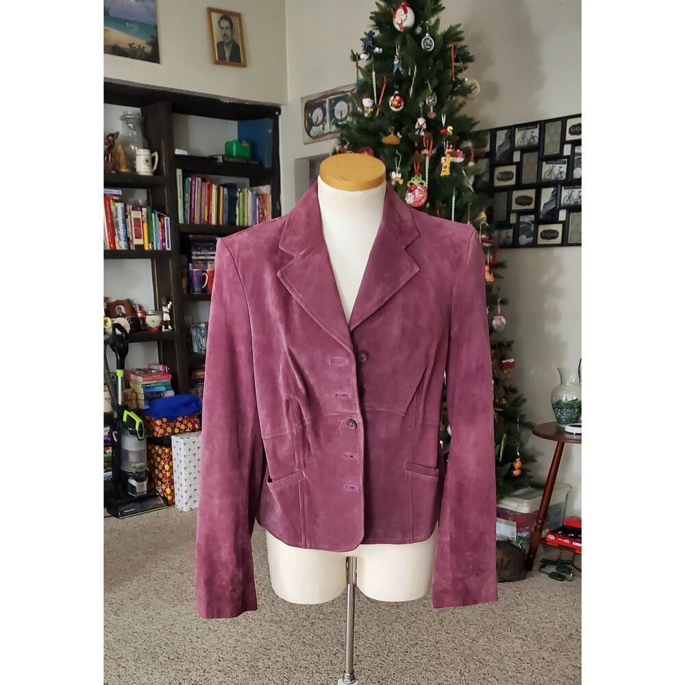 VINTAGE I.E. WOMENS LEATHER BLAZER